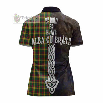 MacMillan (McMillan) Tartan Family Crest Women's Polo Shirt Alba Gu Brath Be Brave Lion Ancient Style - Tartan Vibes Clothing