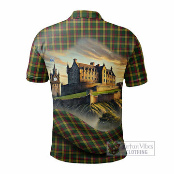 MacMillan (McMillan) Tartan Family Crest Polo Shirt with Scottish Ancient Castle Style - Tartan Vibes Clothing