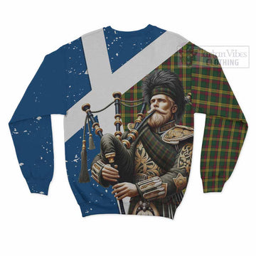 MacMillan (McMillan) Tartan Sweatshirt with Family Crest Scottish Bagpiper Vibes