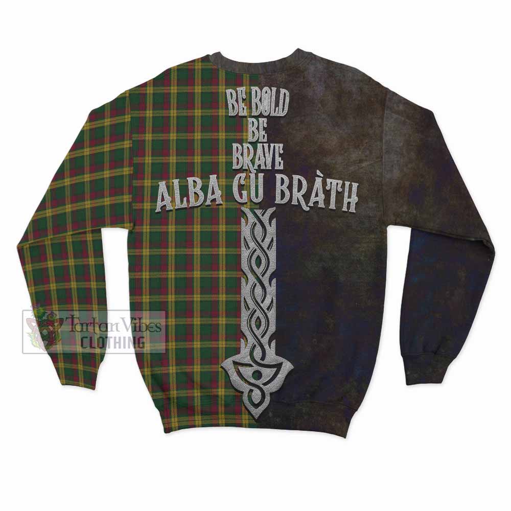 MacMillan (McMillan) Tartan Family Crest Sweatshirt Alba Gu Brath Be Brave Lion Ancient Style - Tartan Vibes Clothing