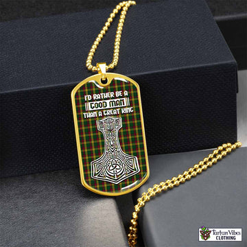 MacMillan (McMillan) Tartan Dog Tag Necklace Viking Mjolnir Style