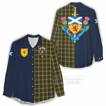 MacMillan (McMillan) Tartan Women's Casual Shirt Alba with Scottish Lion Royal Arm Half Style