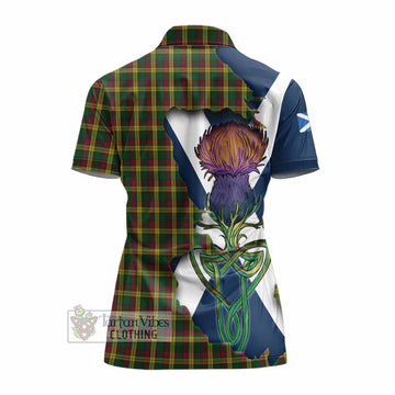MacMillan (McMillan) Tartan Family Crest Women's Polo Shirt Scottish Thistle Celtic Inspired - Tartan Vibes Clothing