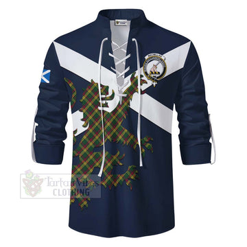 MacMillan (McMillan) Tartan Lion Rampant Ghillie Kilt Shirt Proudly Display Your Heritage with Alba Gu Brath and Clan Name