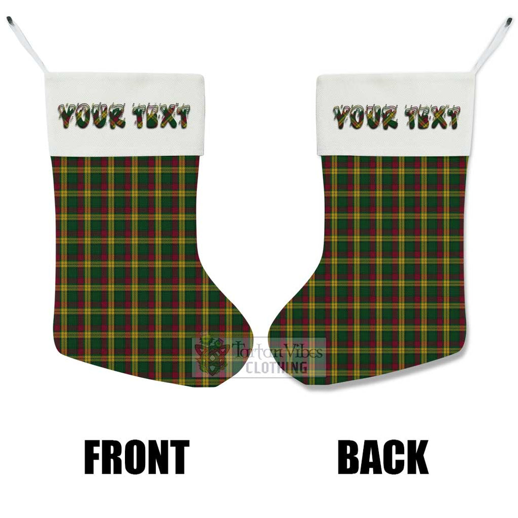 Tartan Vibes Clothing MacMillan (McMillan) Tartan Christmas Stocking with Personalized Text