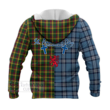 MacMillan (McMillan) Tartan Knitted Hoodie Happy St. Andrew's Day Half Tartan Style