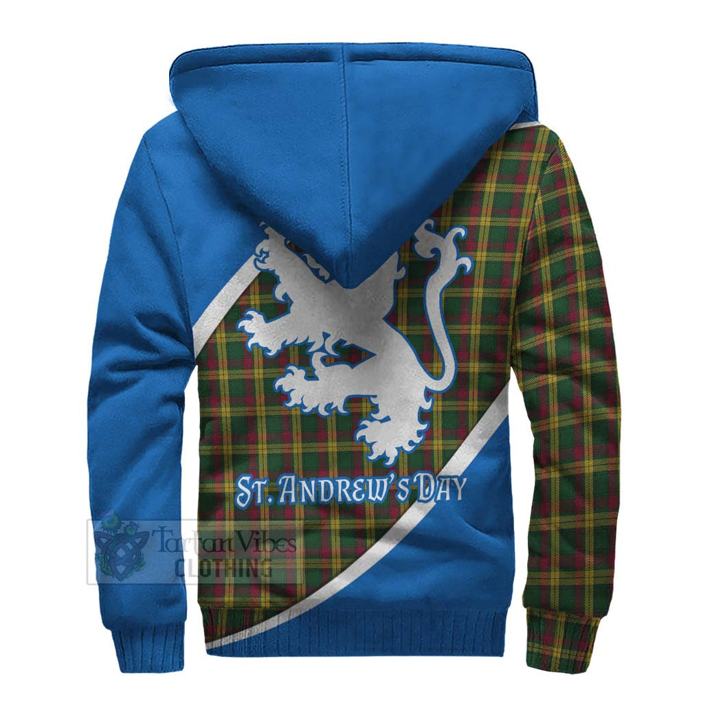 Tartan Vibes Clothing MacMillan (McMillan) Family Crest Tartan Sherpa Hoodie Celebrate Saint Andrew's Day in Style