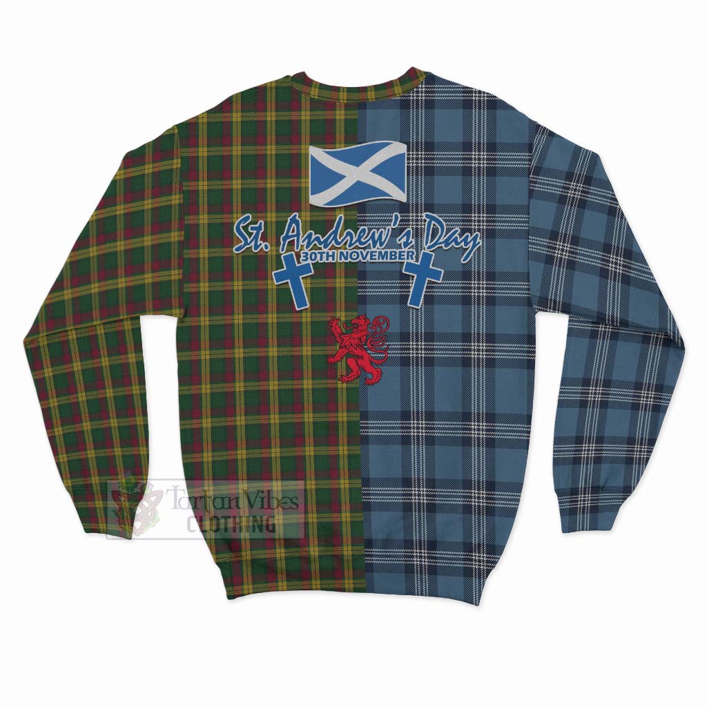 Tartan Vibes Clothing MacMillan (McMillan) Tartan Sweatshirt Happy St. Andrew's Day Half Tartan Style