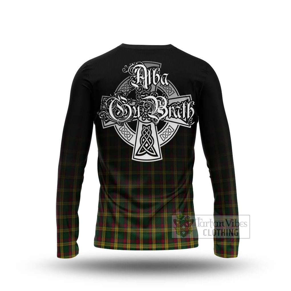 Tartan Vibes Clothing MacMillan (McMillan) Tartan Long Sleeve T-Shirt Featuring Alba Gu Brath Family Crest Celtic Inspired