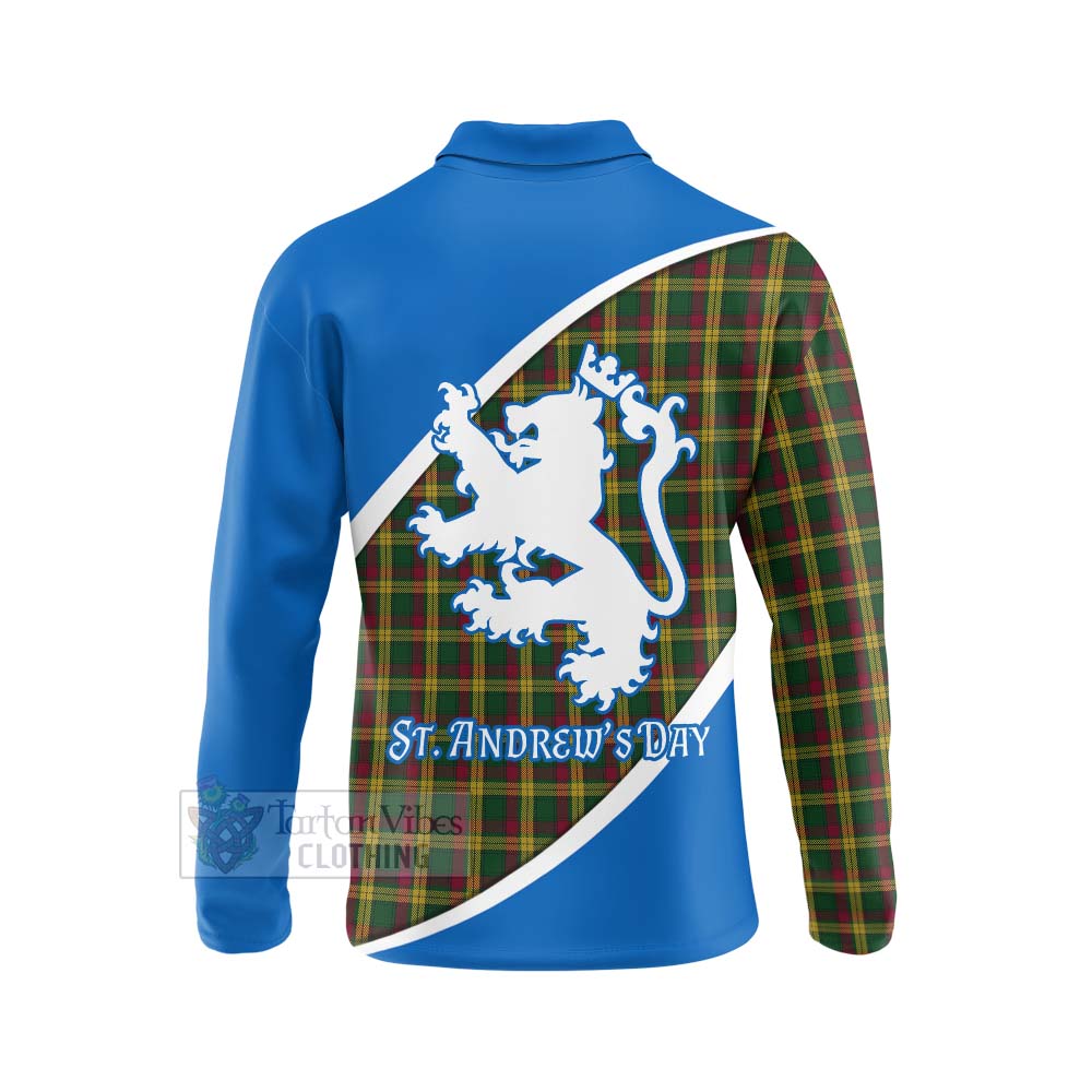 Tartan Vibes Clothing MacMillan (McMillan) Family Crest Tartan Long Sleeve Polo Shirt Celebrate Saint Andrew's Day in Style