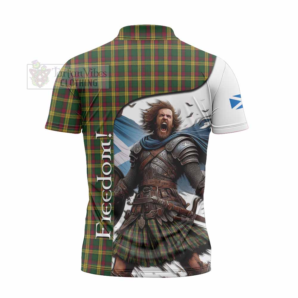 Tartan Vibes Clothing MacMillan (McMillan) Crest Tartan Zipper Polo Shirt Inspired by the Freedom of Scottish Warrior