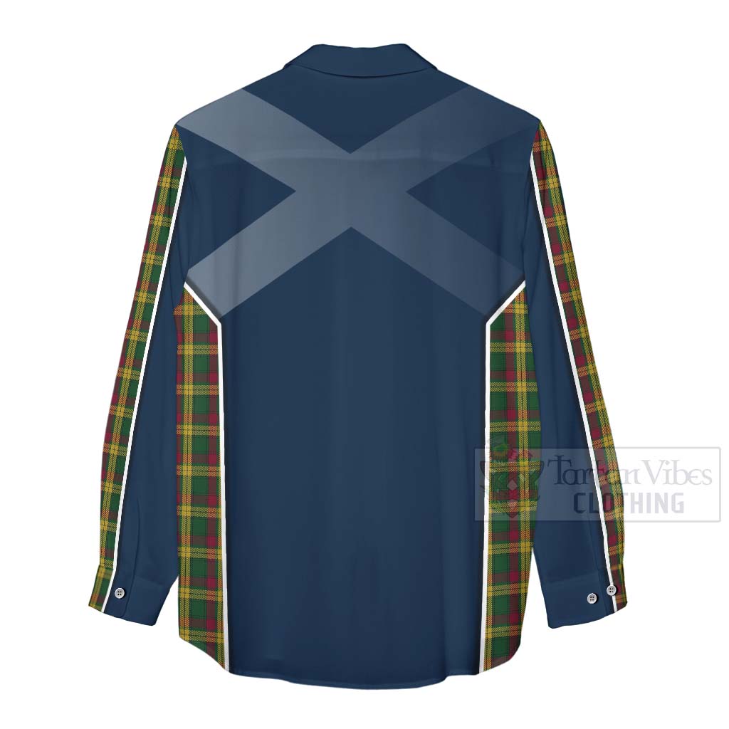 Tartan Vibes Clothing MacMillan (McMillan) Tartan Women's Casual Shirt with Family Crest and Scottish Thistle Vibes Sport Style