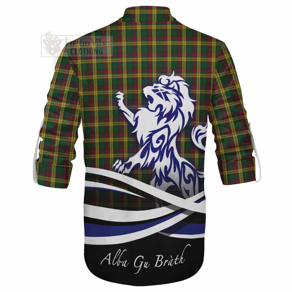 Tartan Vibes Clothing MacMillan (McMillan) Tartan Ghillie Kilt Shirt with Alba Gu Brath Regal Lion Emblem