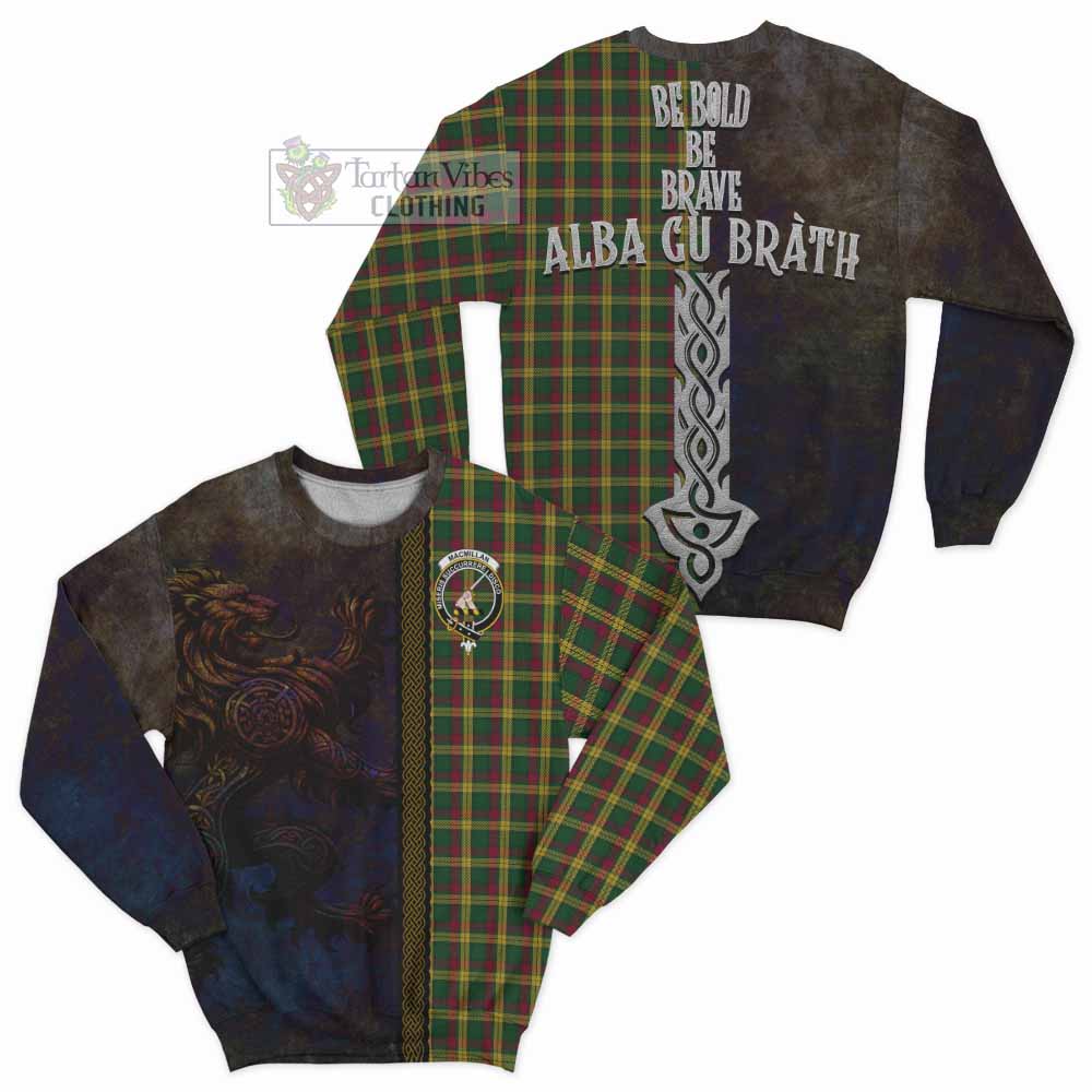 MacMillan (McMillan) Tartan Family Crest Sweatshirt Alba Gu Brath Be Brave Lion Ancient Style - Tartan Vibes Clothing