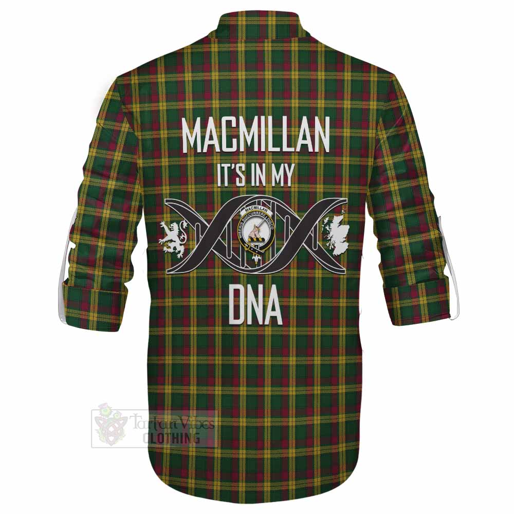 Tartan Vibes Clothing MacMillan (McMillan) Tartan Ghillie Kilt Shirt with Family Crest DNA In Me Style