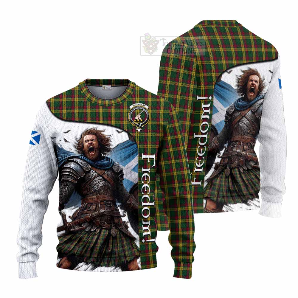 Tartan Vibes Clothing MacMillan (McMillan) Crest Tartan Knitted Sweater Inspired by the Freedom of Scottish Warrior