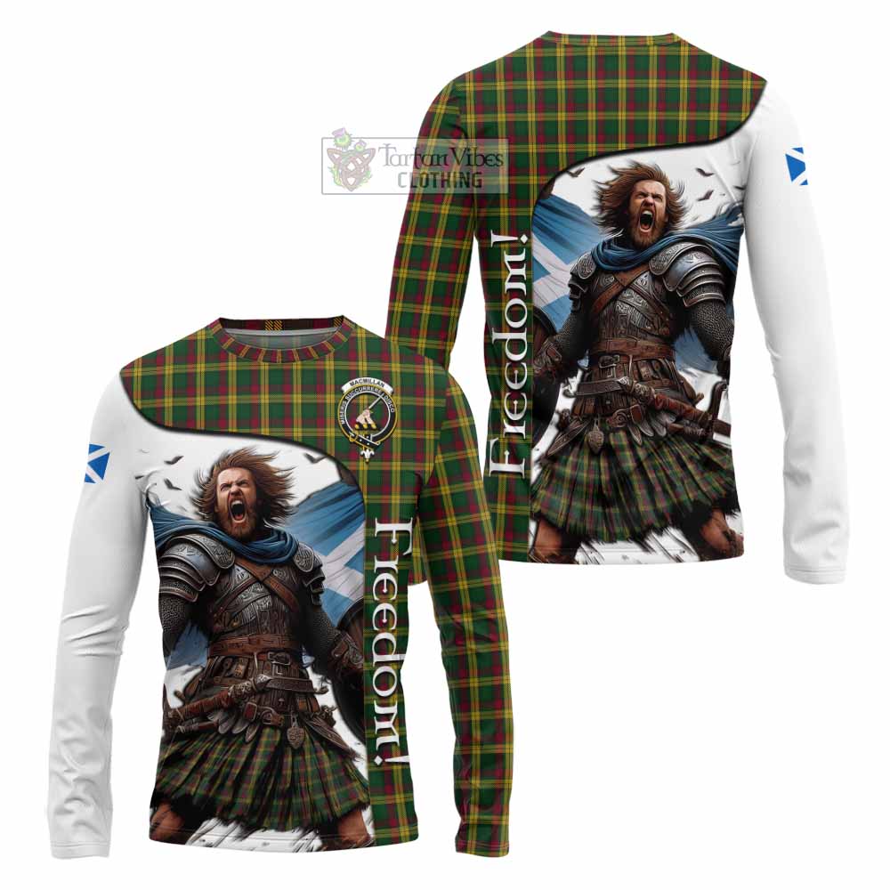 Tartan Vibes Clothing MacMillan (McMillan) Crest Tartan Long Sleeve T-Shirt Inspired by the Freedom of Scottish Warrior