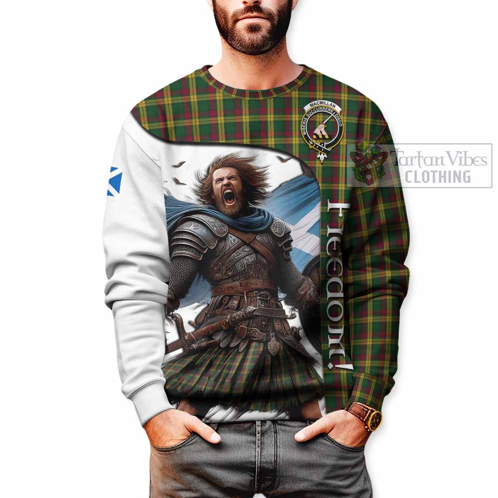 Tartan Vibes Clothing MacMillan (McMillan) Crest Tartan Sweatshirt Inspired by the Freedom of Scottish Warrior