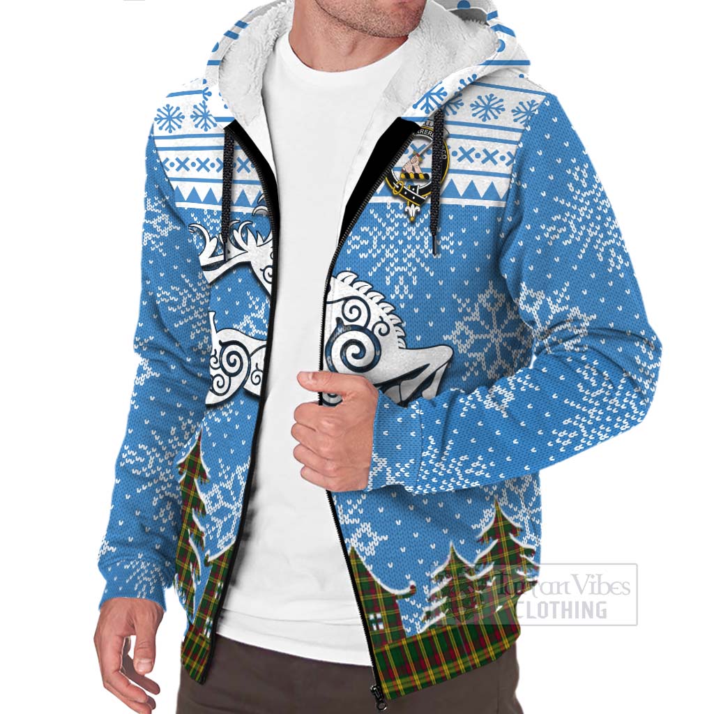 Tartan Vibes Clothing MacMillan (McMillan) Clan Christmas Sherpa Hoodie Celtic Reindeer Style