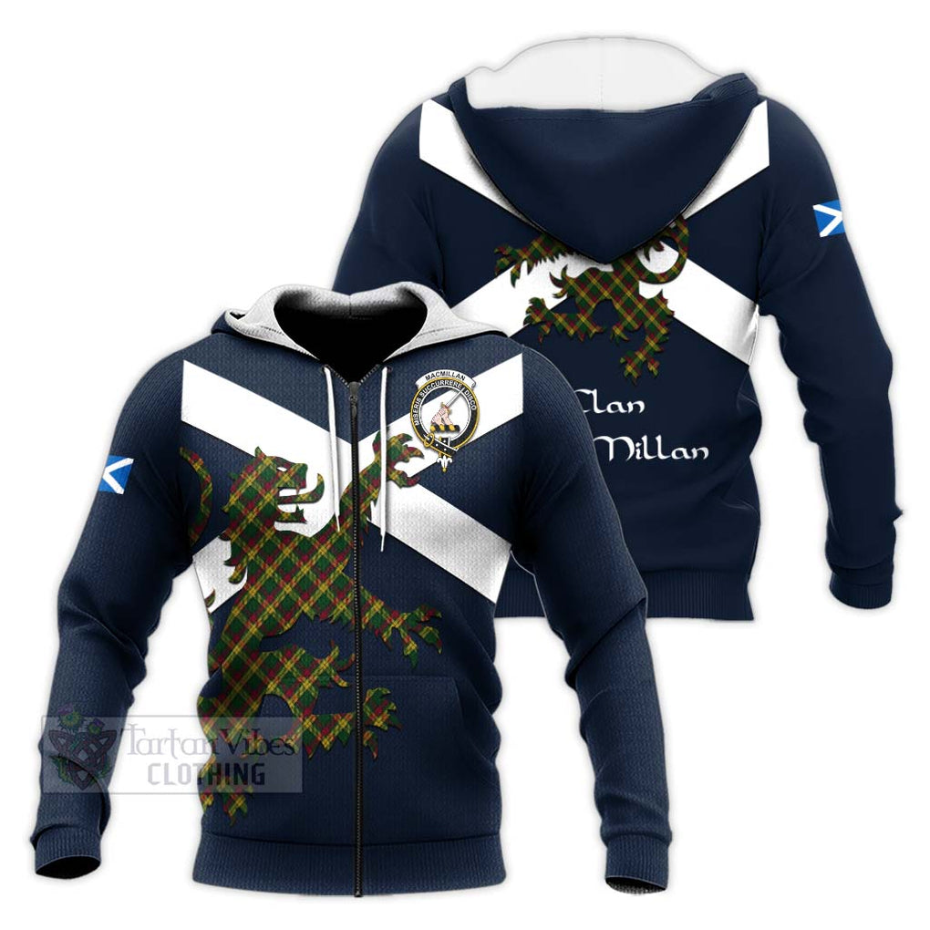 Tartan Vibes Clothing MacMillan (McMillan) Tartan Lion Rampant Knitted Hoodie – Proudly Display Your Heritage with Alba Gu Brath and Clan Name