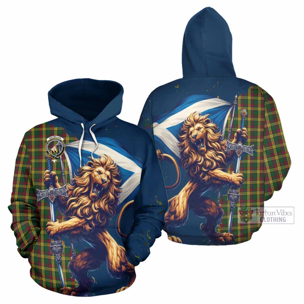 MacNab (McNab) Tartan Family Crest Hoodie with Scottish Majestic Lion