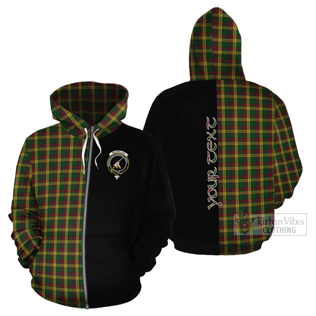 Tartan Vibes Clothing MacMillan (McMillan) Tartan Cotton Hoodie with Family Crest and Half Of Me Style