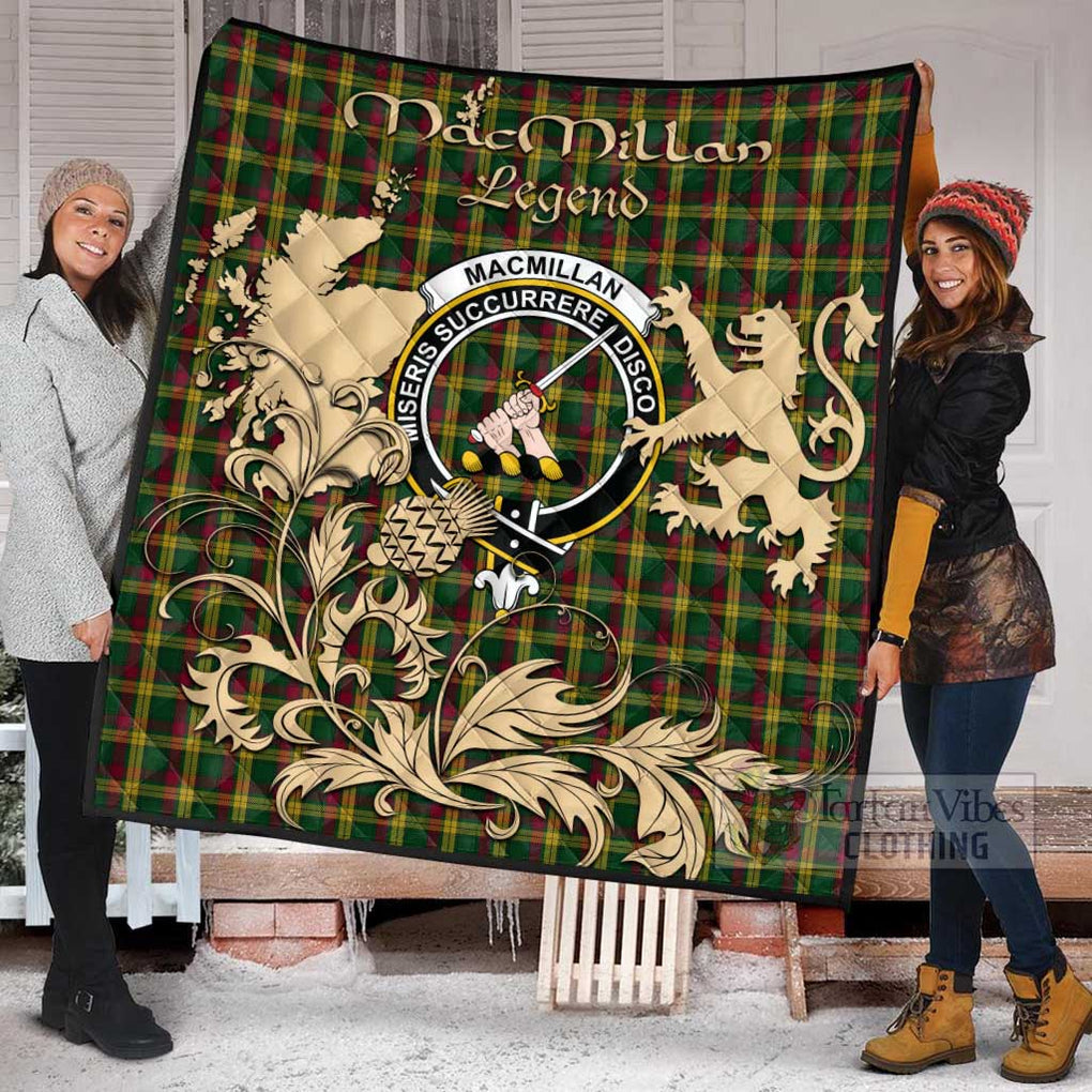 Tartan Vibes Clothing MacMillan (McMillan) Tartan Quilt with Family Crest and Scottish Symbol Style