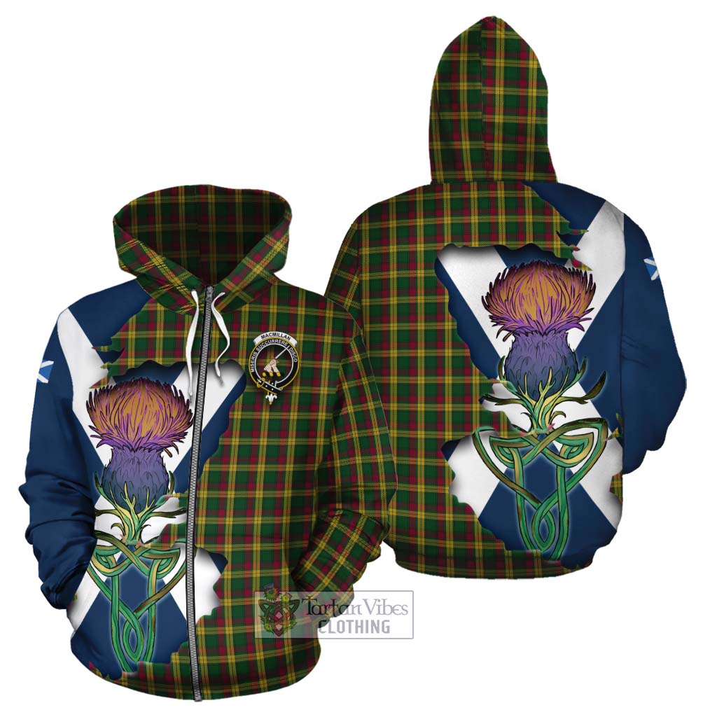MacMillan (McMillan) Tartan Family Crest Cotton Hoodie Scottish Thistle Celtic Inspired Zip Hoodie - Tartan Vibes Clothing