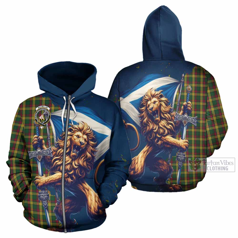 MacNab (McNab) Tartan Family Crest Hoodie with Scottish Majestic Lion