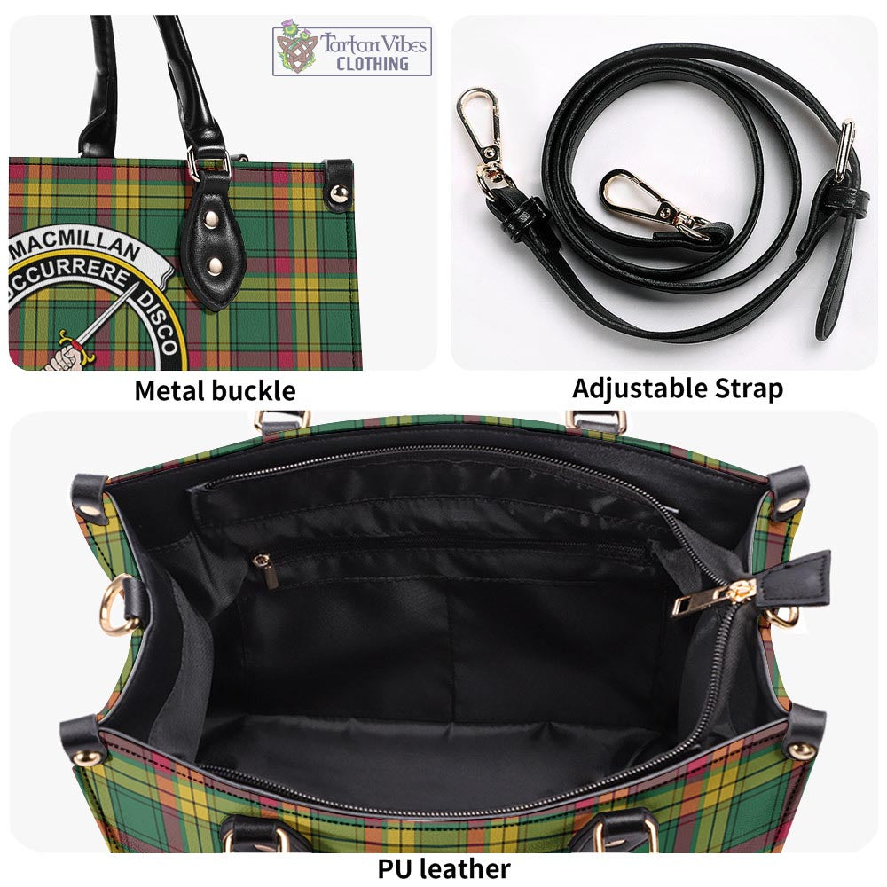 Tartan Vibes Clothing MacMillan Old Ancient Tartan Luxury Leather Handbags with Family Crest