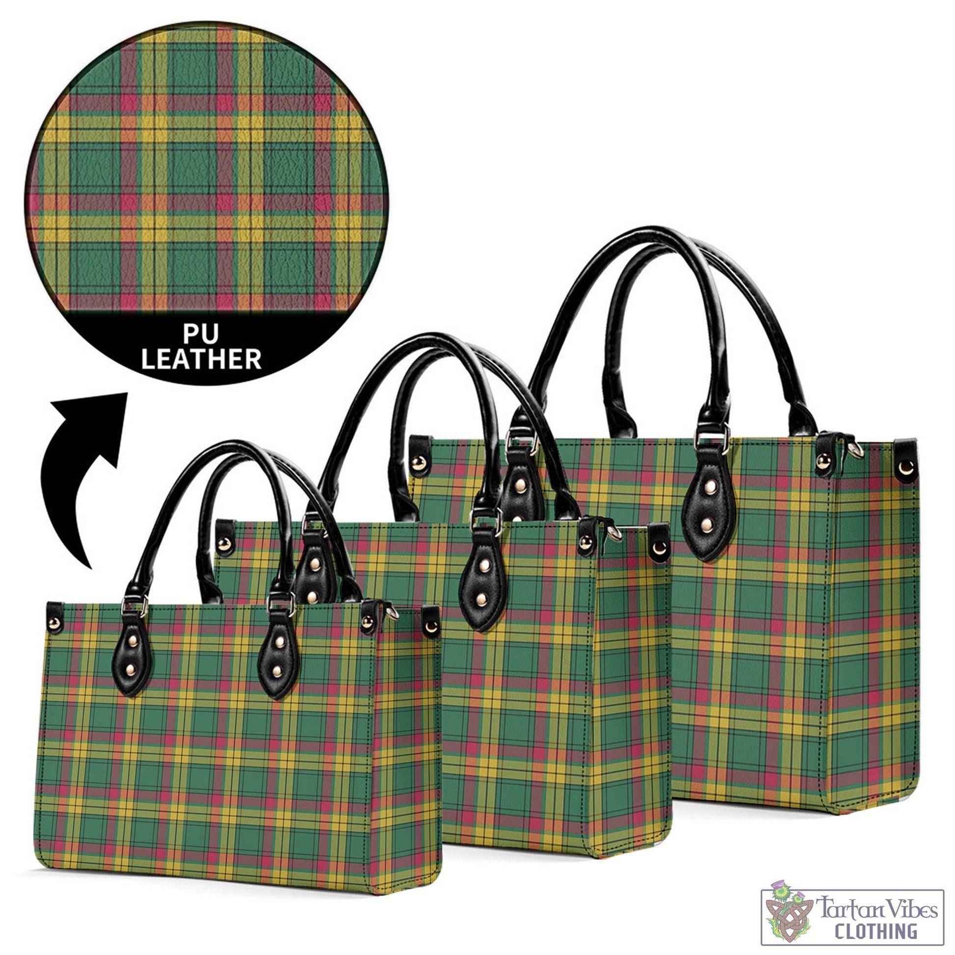 Tartan Vibes Clothing MacMillan Old Ancient Tartan Luxury Leather Handbags