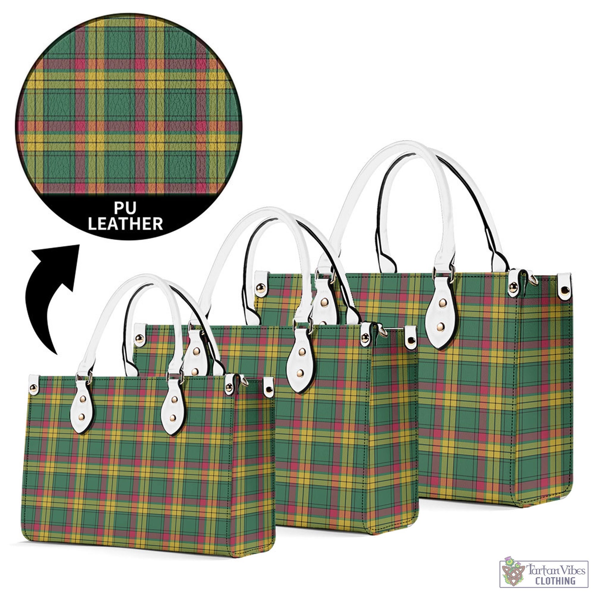 Tartan Vibes Clothing MacMillan Old Ancient Tartan Luxury Leather Handbags