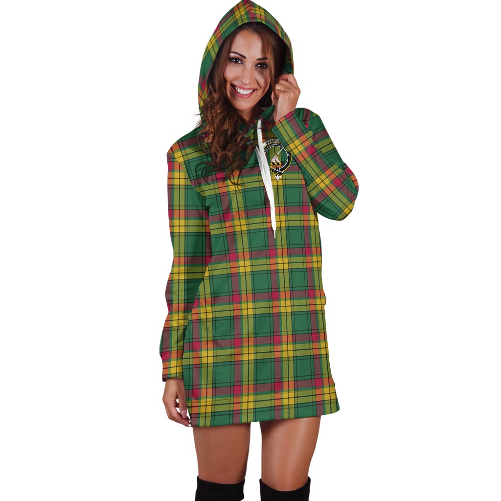 MacMillan Old Ancient Tartan Hoodie Dress with Family Crest - Tartan Vibes Clothing