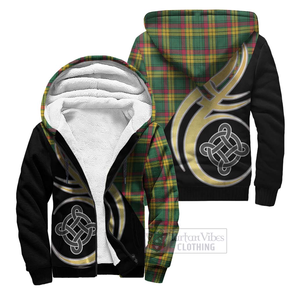 MacMillan Old Ancient Tartan Sherpa Hoodie with Family Crest and Celtic Symbol Style Unisex S - Tartan Vibes Clothing