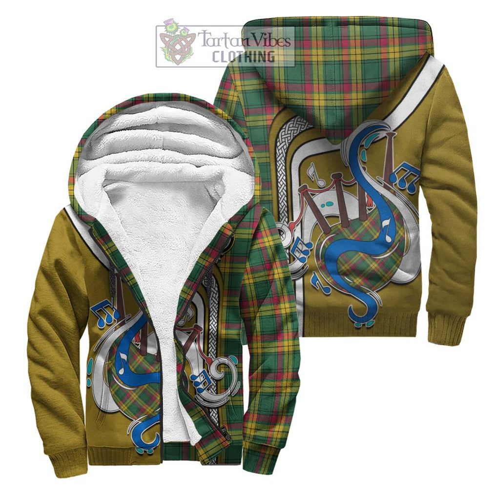 MacMillan Old Ancient Tartan Sherpa Hoodie with Epic Bagpipe Style Unisex S - Tartanvibesclothing Shop