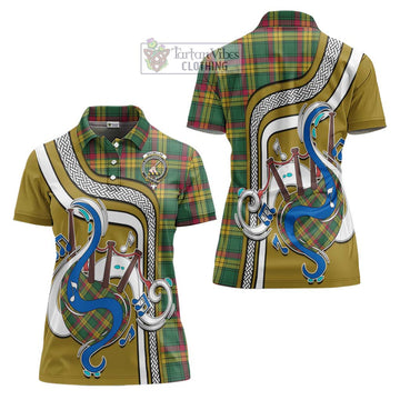 MacMillan Old Ancient Tartan Women's Polo Shirt with Epic Bagpipe Style