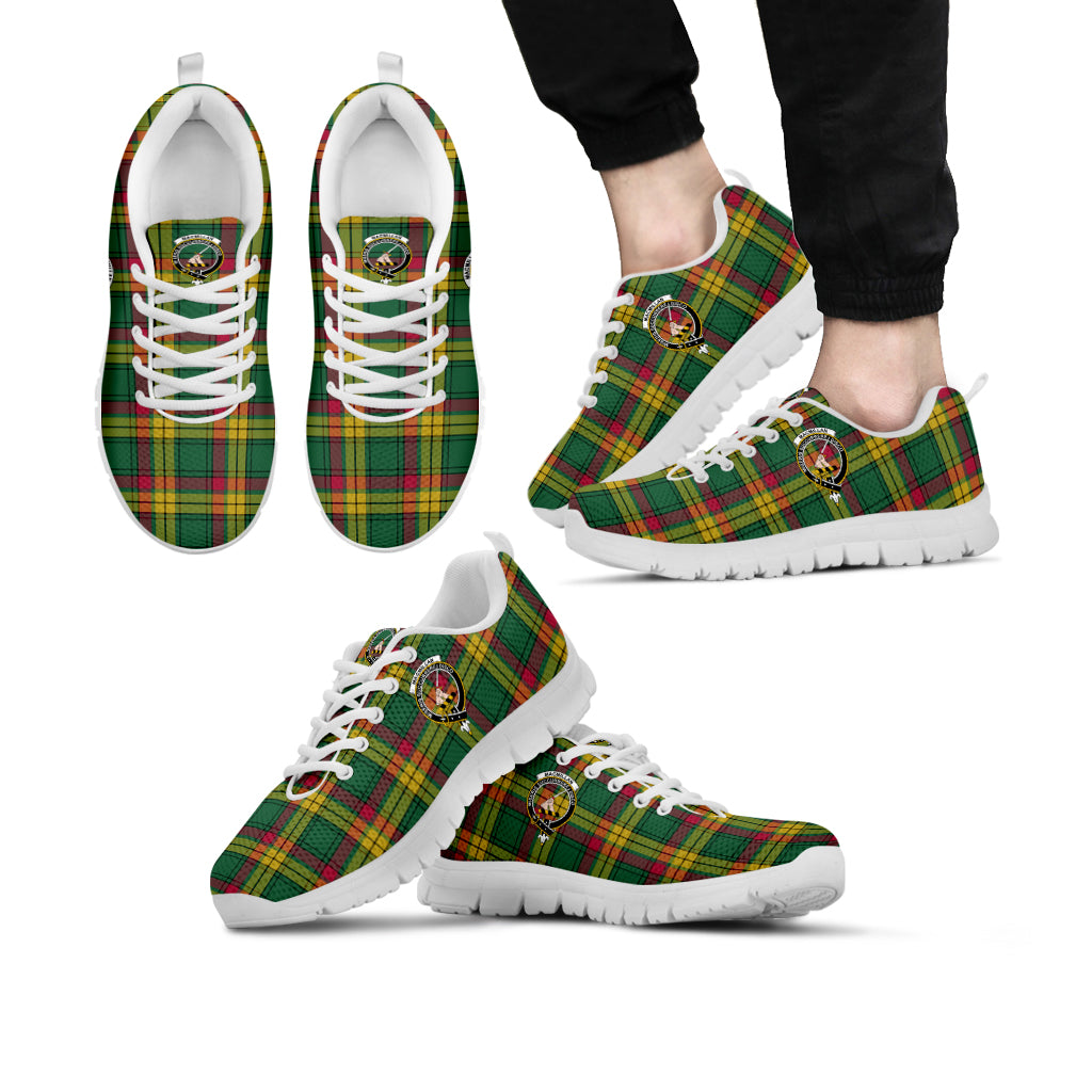 MacMillan Old Ancient Tartan Sneakers with Family Crest Kid's Sneakers - Tartan Vibes Clothing