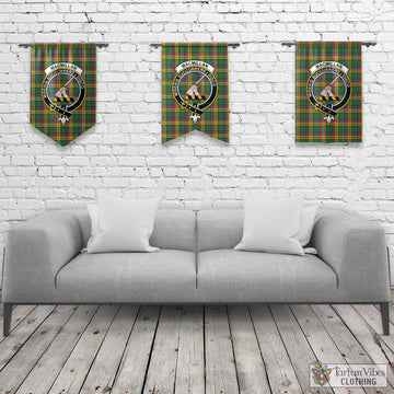 MacMillan Old Ancient Tartan Gonfalon, Tartan Banner with Family Crest