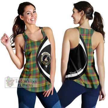 MacMillan Old Ancient Tartan Women's Racerback Tanks with Family Crest Circle Style