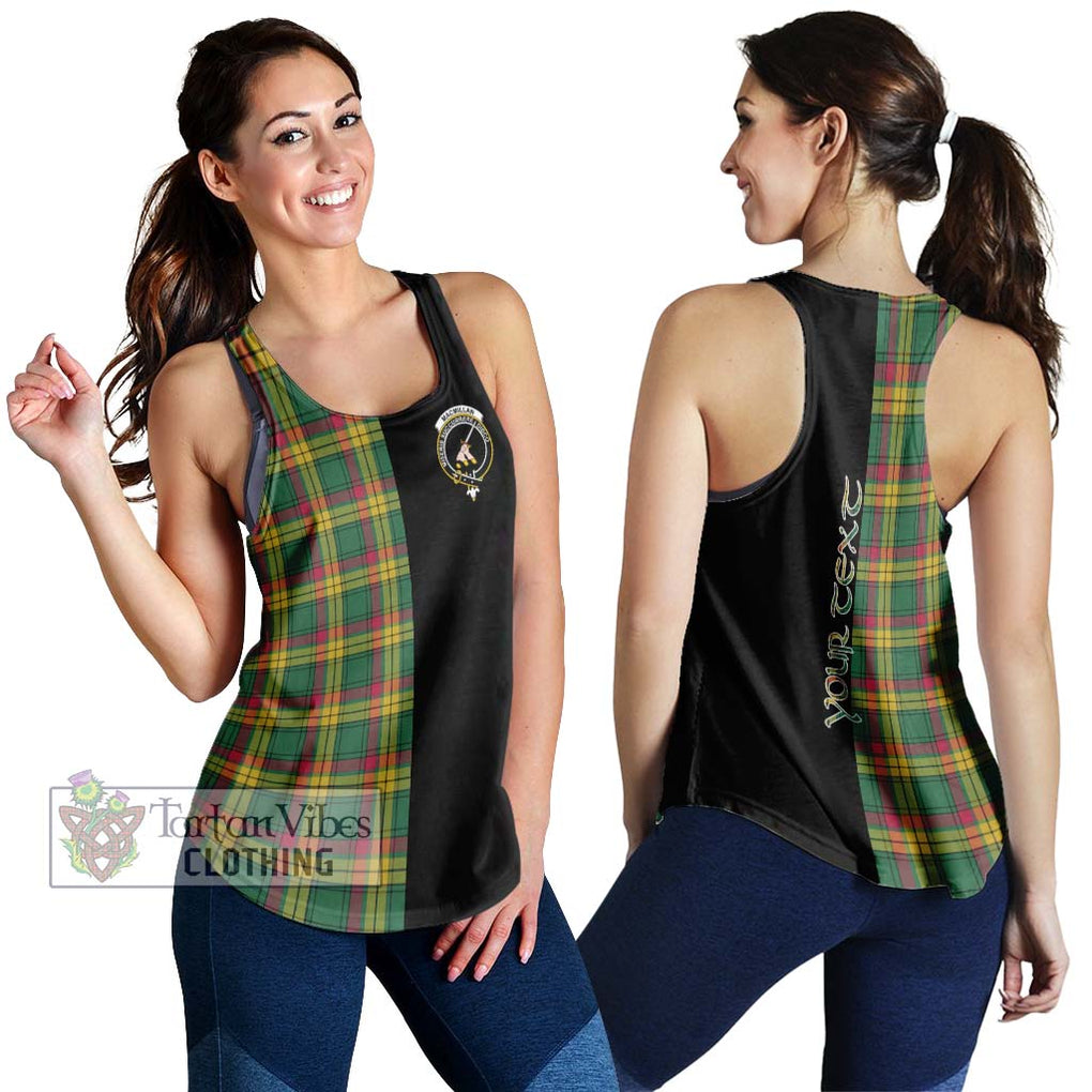 MacMillan Old Ancient Tartan Women's Racerback Tanks with Family Crest and Half Of Me Style 4XL - Tartanvibesclothing Shop