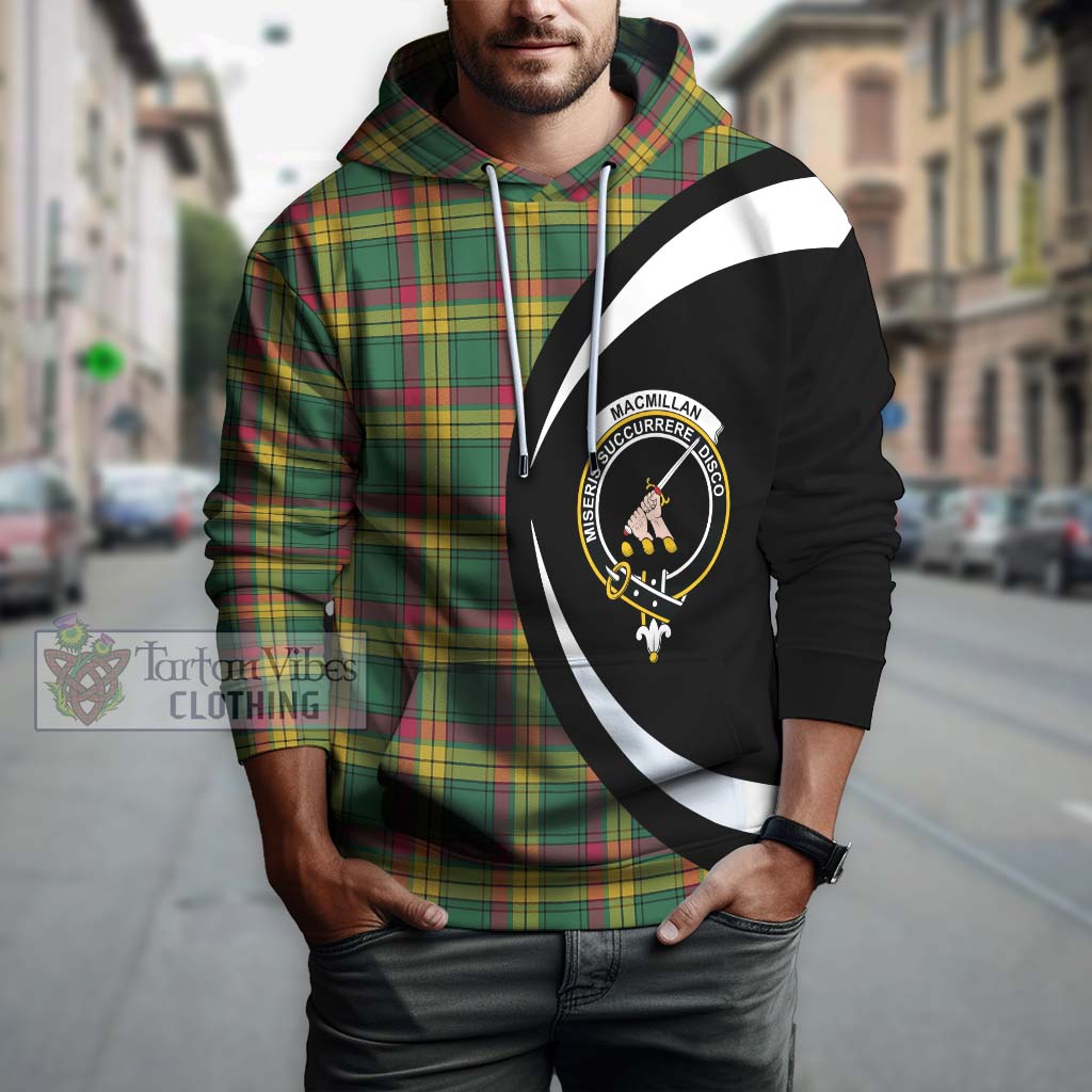 MacMillan Old Ancient Tartan Hoodie with Family Crest Circle Style Zip Hoodie - Tartan Vibes Clothing