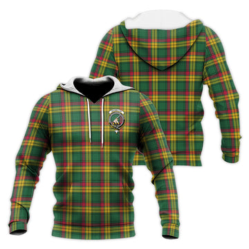 MacMillan Old Ancient Tartan Knitted Hoodie with Family Crest