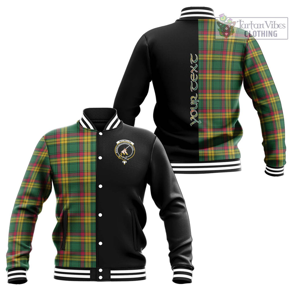 MacMillan Old Ancient Tartan Baseball Jacket with Family Crest and Half Of Me Style Unisex - Tartanvibesclothing Shop