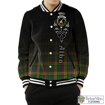 MacMillan Old Ancient Tartan Baseball Jacket Featuring Alba Gu Brath Family Crest Celtic Inspired