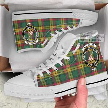 MacMillan Old Ancient Tartan High Top Shoes with Family Crest