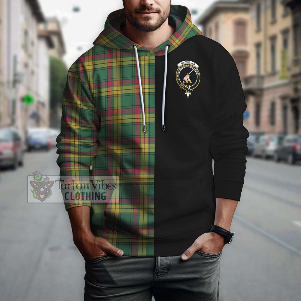 MacMillan Old Ancient Tartan Hoodie with Family Crest and Half Of Me Style Zip Hoodie - Tartanvibesclothing Shop