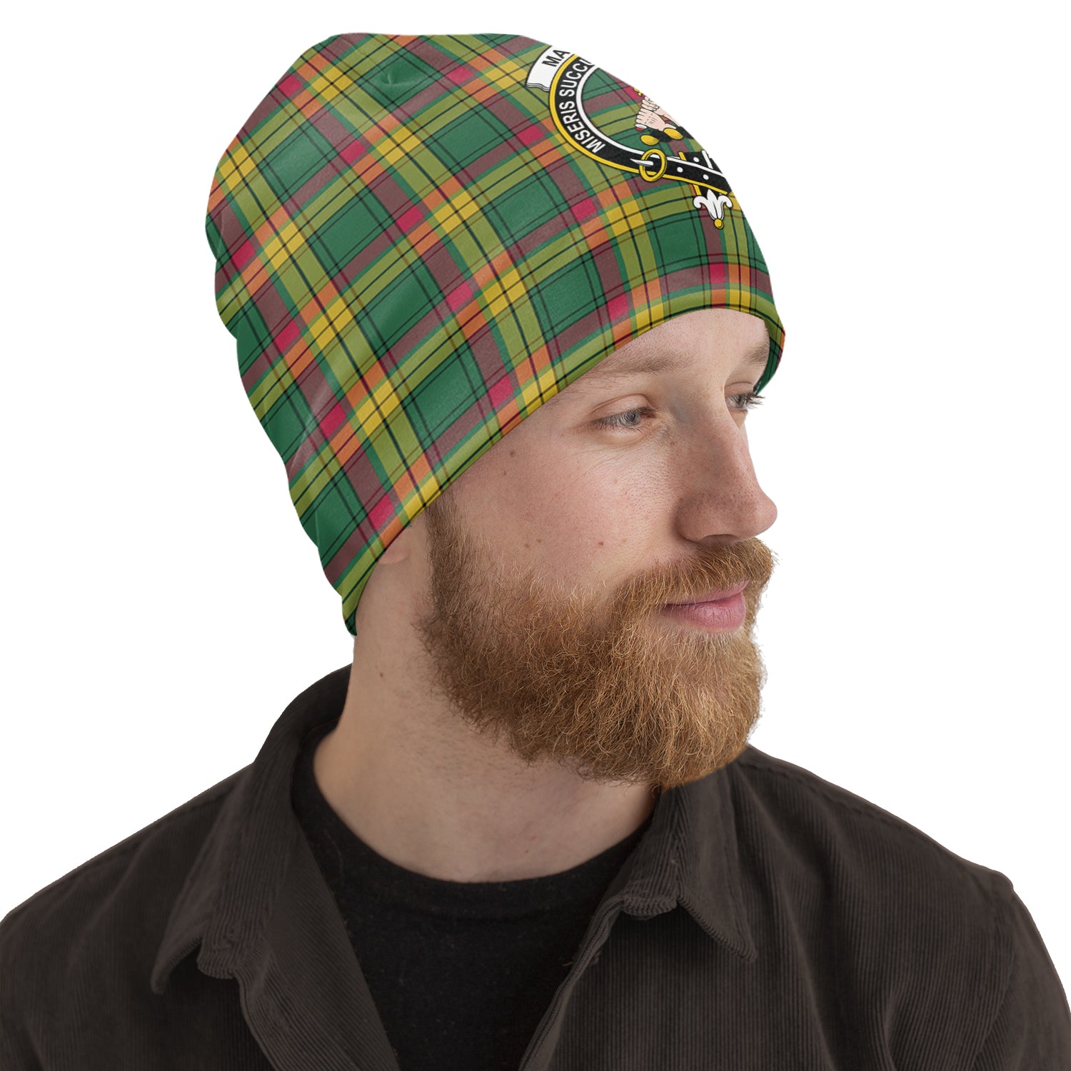 MacMillan Old Ancient Tartan Beanies Hat with Family Crest One Size 10.5*10.2 inches - Tartan Vibes Clothing