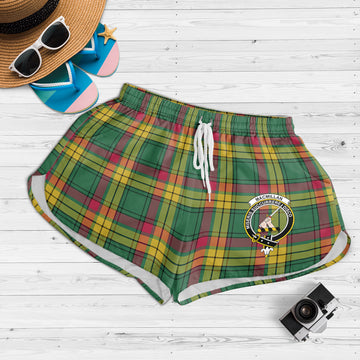 MacMillan Old Ancient Tartan Womens Shorts with Family Crest