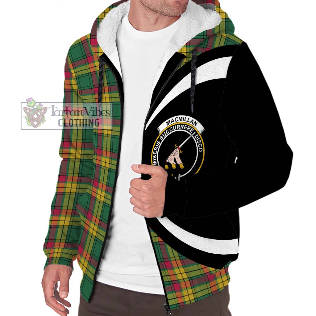 MacMillan Old Ancient Tartan Sherpa Hoodie with Family Crest Circle Style Unisex S - Tartan Vibes Clothing