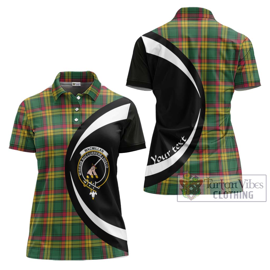 MacMillan Old Ancient Tartan Women's Polo Shirt with Family Crest Circle Style Women - Tartan Vibes Clothing